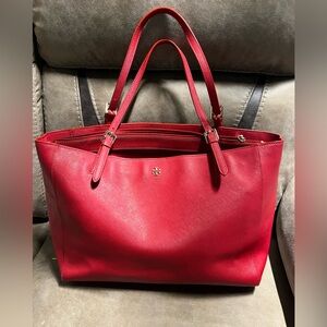 Tory Burch red tote shoulder bag authentic